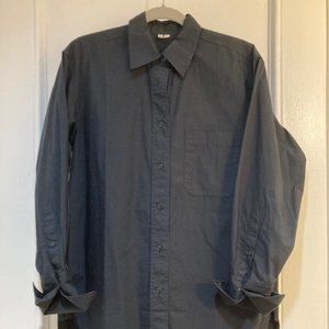 Oversized button down shirt in black poplin (100% cotton)
